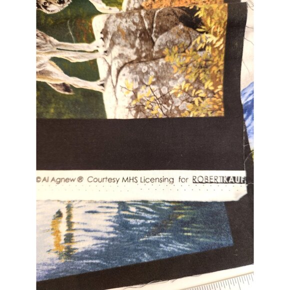 Robert Kaufman Wildlife Nature Panel Fabric Eagles Owls Deer Wolves & Elk By Al - Picture 8 of 12